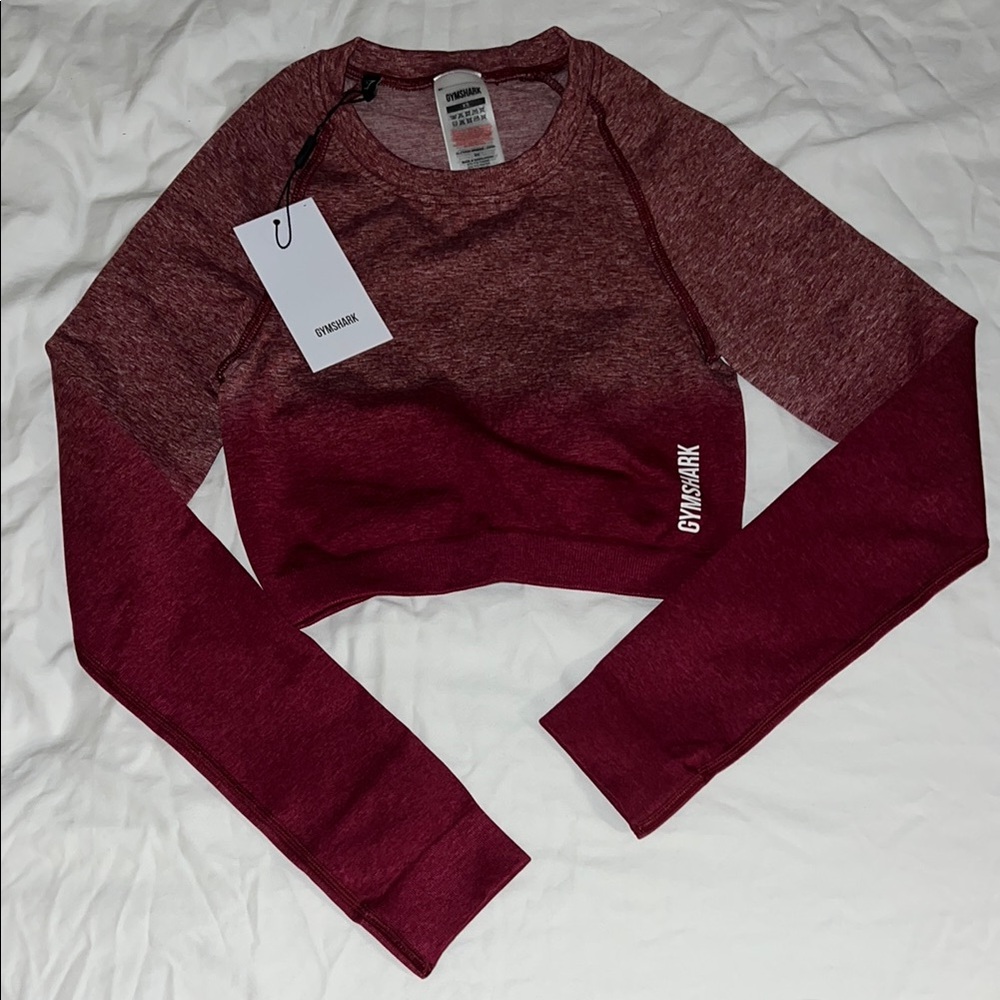 Gymshark Women's Burgundy Crop Top